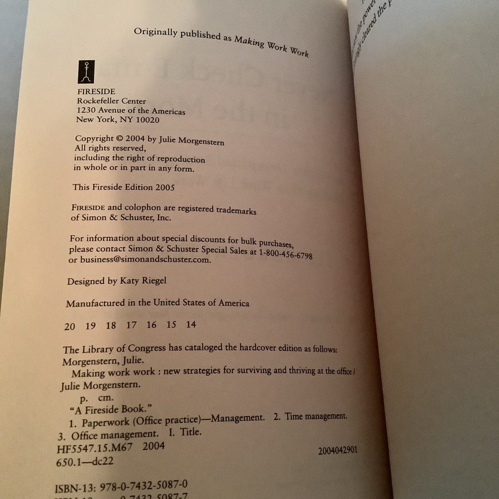 Julie Morgenstern Never Check E-Mail In The Morning Softcover Book - Picture 7 of 7